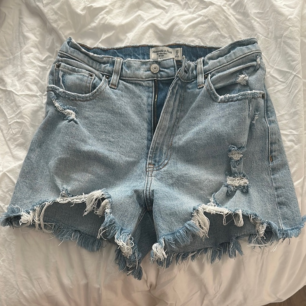 Abercrombie & Fitch Blue Jean Shorts Distressed Cut-Off Style